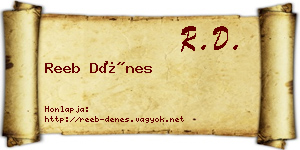 Reeb Dénes névjegykártya